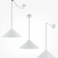 Hängelampe Metall rund Ø 35 cm H: max. 318 cm Weiß E27