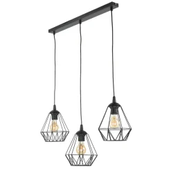 Hängelampe Metall Schwarz geometrisch Retro Esstisch