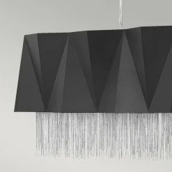 Hängelampe Metall Schwarz Silber Modern Design