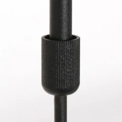 Hängelampe Metall Stoff in Schwarz Silber 140 cm lang