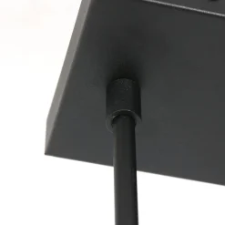 Hängelampe Metall Stoff in Schwarz Gold 140 cm 3-flmg