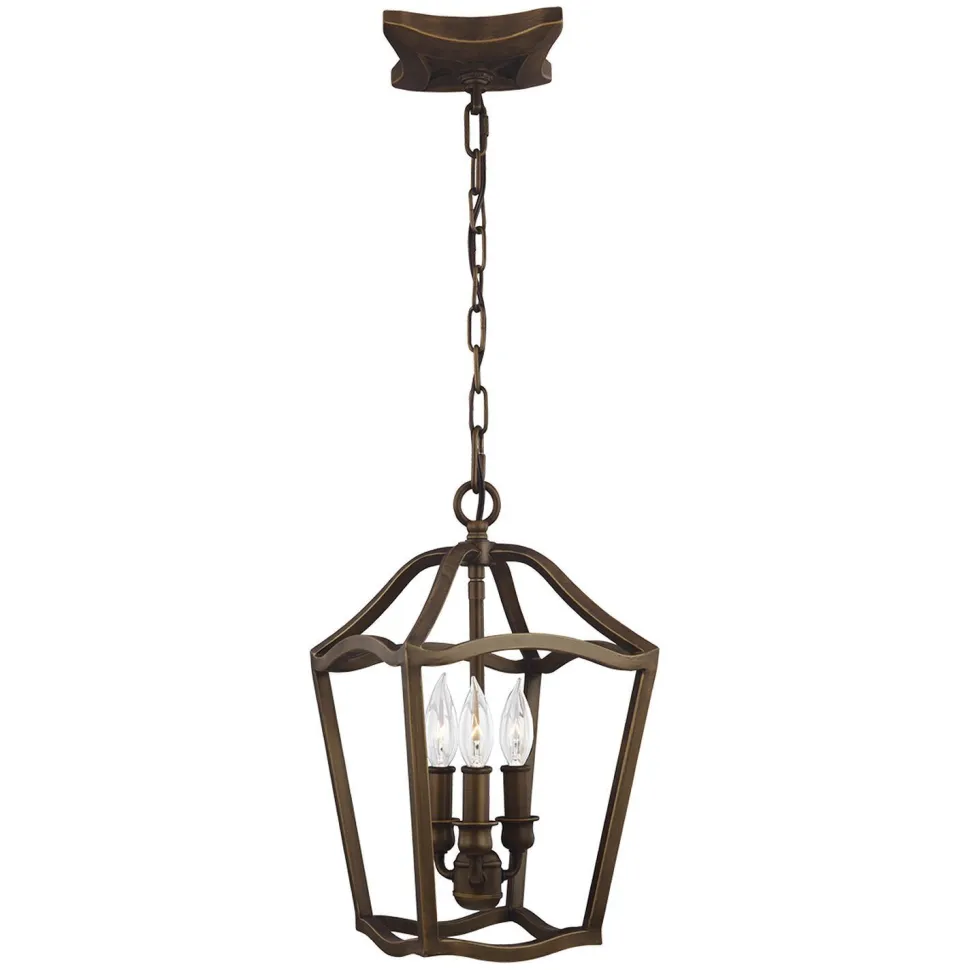 Hängelampe Metall Vintage Rustikal in Messing antik