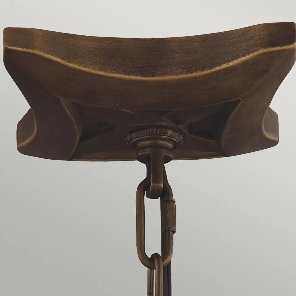 Hängelampe Metall Vintage Rustikal in Messing antik