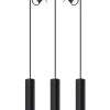 Hängelampe mit Spot Metall 5-flammig länglich Schwarz