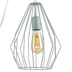 Hängelampe mit Stecker Kabel 5,5 m lang Grau flexibel