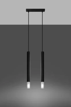 Hängelampe Modern 2-flammig G9 schmal Schwarz