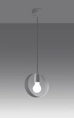 Hängelampe Modern rund Ø 18 cm Metall Weiß E27 HIAS