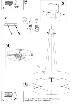 Hängelampe Modern rund Ø 80 cm groß Schwarz Stoff Glas