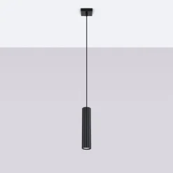 Hängelampe Modern Schwarz schmal B: 8 cm H: max. 118 cm GU10