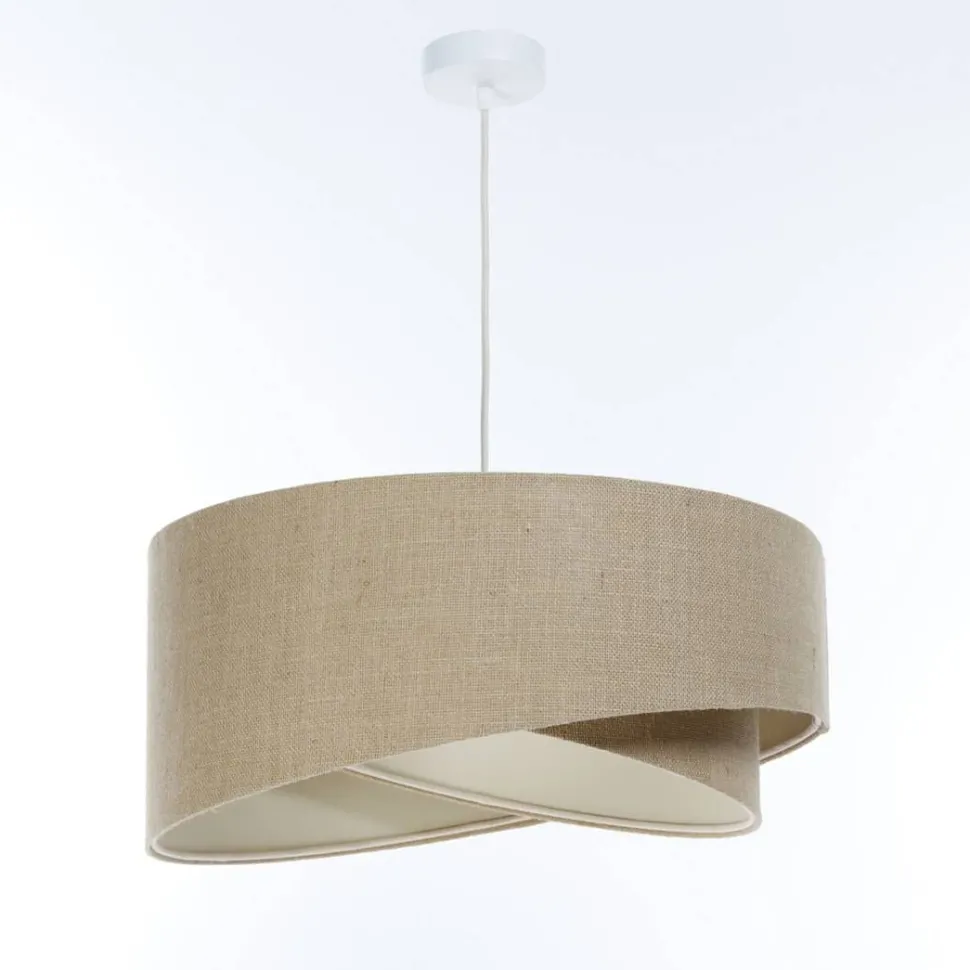 Hängelampe Natur E27 rund Ø 60 cm Stoff Modern verstellbar