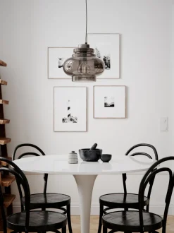 Hängelampe Rauchglas 30 cm breit H: max. 140 cm verstellbar