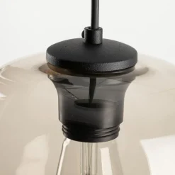 Hängelampe Rauchglas H: max. 110 cm Ø 45 cm 3-flammig E27