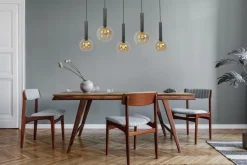 Hängelampe Rauchglas Metall 5-flammig Schwarz ELRIC