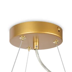 Hängelampe Rauchglas Metall G9 67 cm breit Kugel Schirm