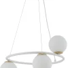 Hängelampe Rondell Weiß Metall Glas blendarm bis 0,7 m