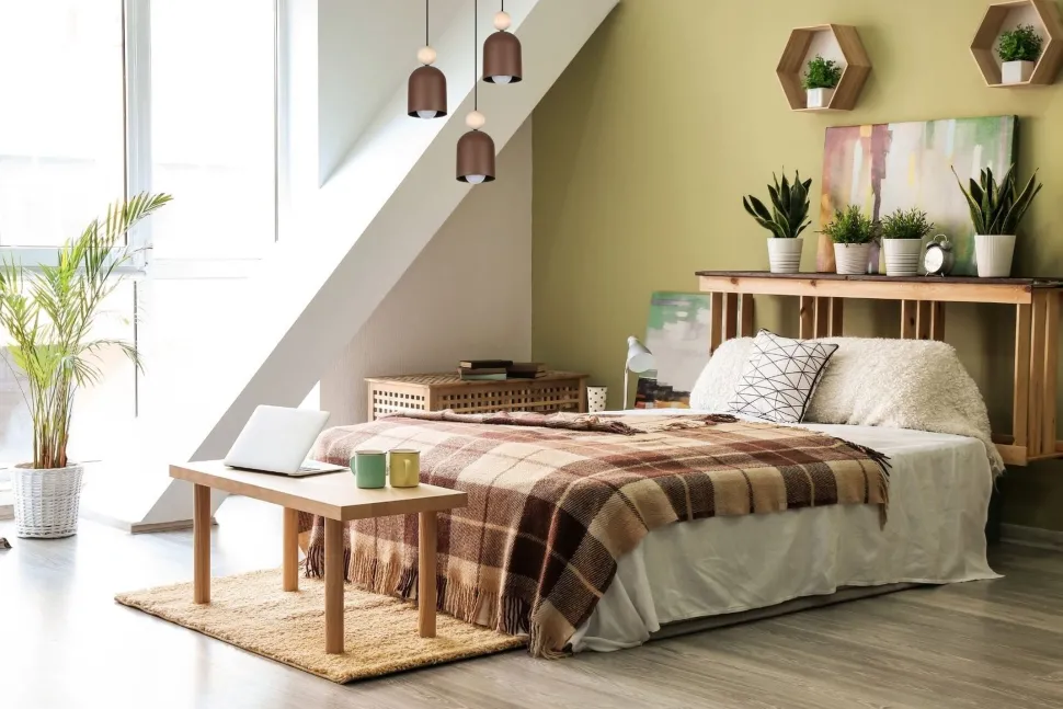 Hängelampe Rostbraun Metall Holz 3-flmg E27 Ø36 cm rund