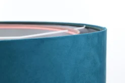 Hängelampe rund Ø 50 cm E27 Türkis Rosa Silber Stoffschirm