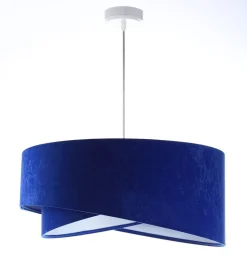 Hängelampe rund Ø 50 cm E27 Weiß Kobaltblau rund