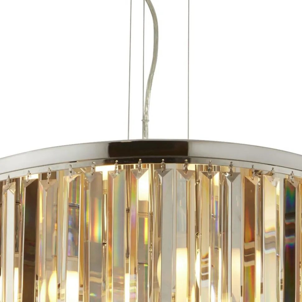 Hängelampe rund Ø 60 cm Kristall Glas Metall 5x E14