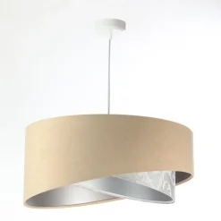 Hängelampe rund Ø 50 cm Stoff Velours Optik E27 wohnlich