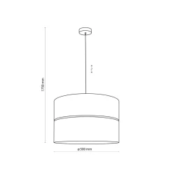 Hängelampe rund Ø 50 cm Stoff Metall E27 Schwarz Gold