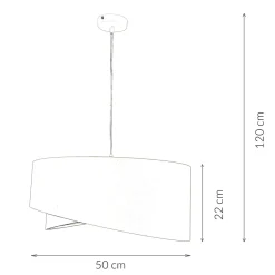 Hängelampe rund Beige Gold Ø50cm Esstisch Stoff