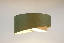 Hängelampe rund D: 50 cm E27 Grün Creme rund verstellbar