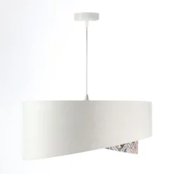 Hängelampe rund D: 50 cm E27 Stoff Velours Optik KARIM