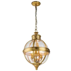 Hängelampe rund D: 37,1 cm Kugelschirm in Messing