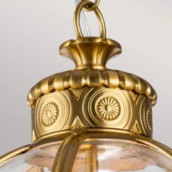 Hängelampe rund D: 37,1 cm Kugelschirm in Messing