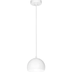 Hängelampe rund Weiß Retro Metall Schirm E27