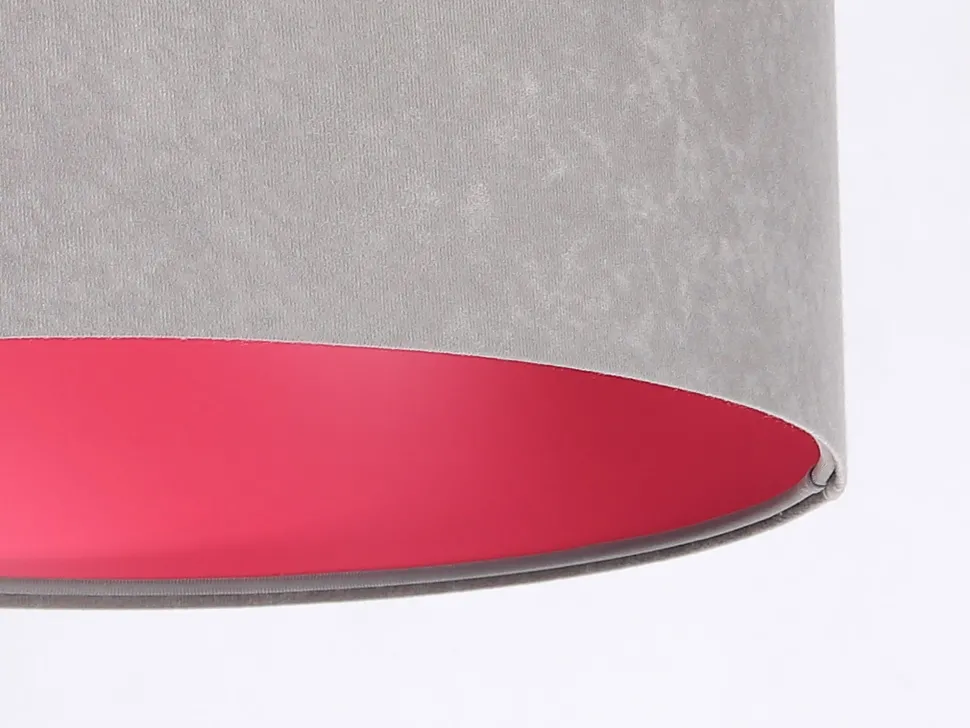 Hängelampe Schirm Grau Pink Stoff Retro Esszimmer