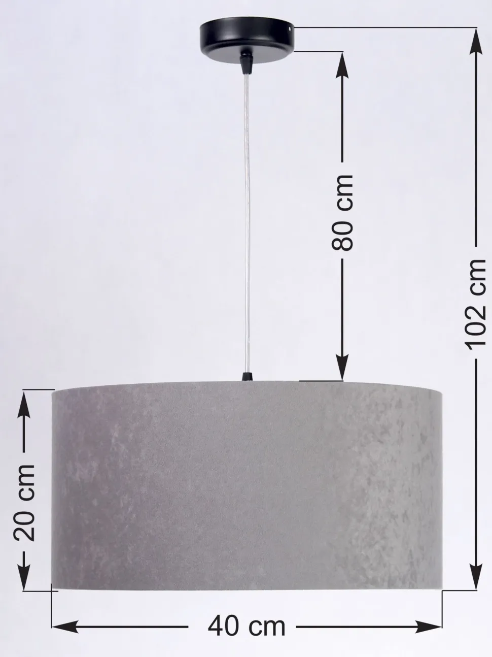 Hängelampe Schirm Grau Pink Stoff Retro Esszimmer