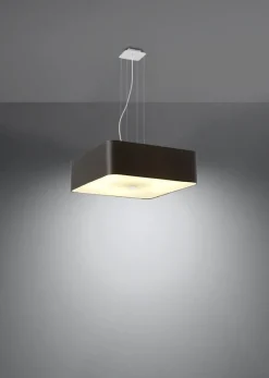 Hängelampe Schwarz blendarm B: 55 cm Stoff Glas