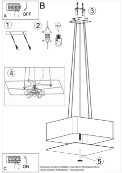 Hängelampe Schwarz blendarm B: 55 cm Stoff Glas