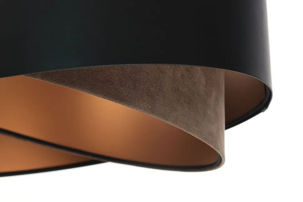 Hängelampe Schwarz Braun Gold E27 rund D: 50 cm Latex