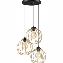 Hängelampe Schwarz Braungold Ø 50 cm Metall cm verstellbar