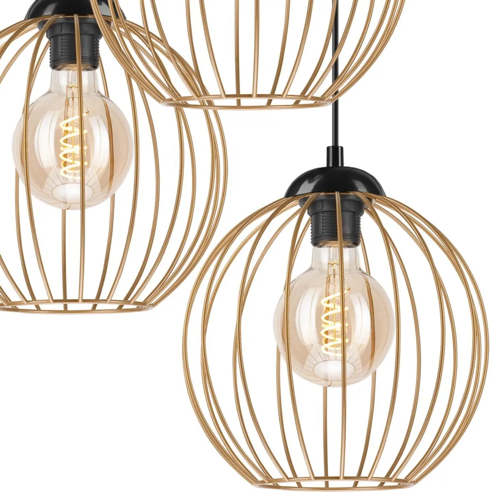 Hängelampe Schwarz Braungold Ø 50 cm Metall cm verstellbar