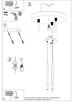 Hängelampe Schwarz Chrom 3-flammig Metall verstellbar