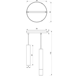 Hängelampe Schwarz 3-flammig Metall GU10 Esstisch