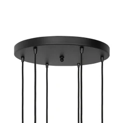 Hängelampe Schwarz für 6x E27 Ø 40 cm Messing Eisen