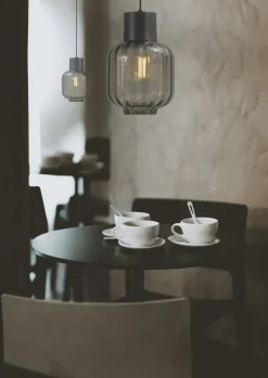 Hängelampe Schwarz Glas Metall E27 verstellbar ELYA