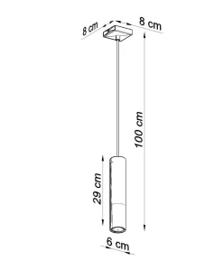Hängelampe Schwarz Gold Ø 6 cm schmal GU10 Metall