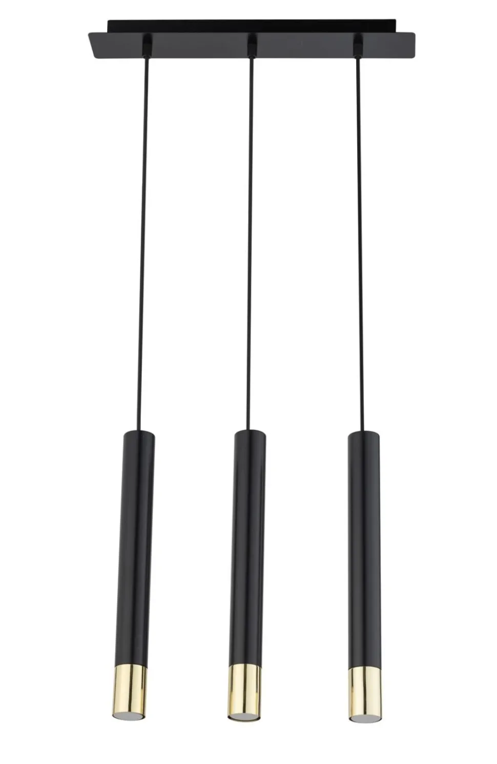 Hängelampe Schwarz Gold Metall Modern 3-flammig