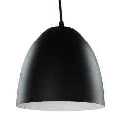 Hängelampe Schwarz innen Weiß Retro rund Esstisch