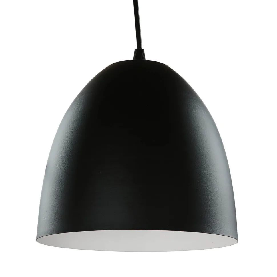 Hängelampe Schwarz innen Weiß Retro rund Esstisch