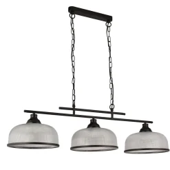 Hängelampe Schwarz Klar B: 99 cm 3-flammig E27 Glas Metall