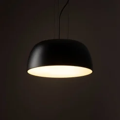 Hängelampe Schwarz Metall Ø38 cm rund E27 verstellbar