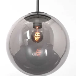 Hängelampe Schwarz Rauchgrau E27 Ø30 cm stylisch Modern