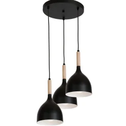 Hängelampe Schwarz Skandinavisch Metall 3 flammig